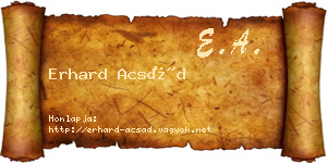 Erhard Acsád névjegykártya